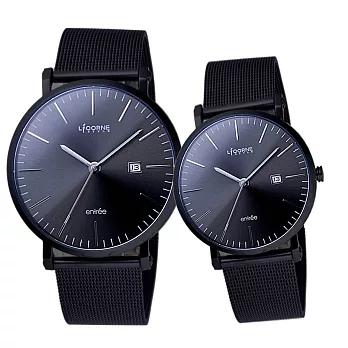 LICORNE entree簡單生活風日期顯示對錶-黑