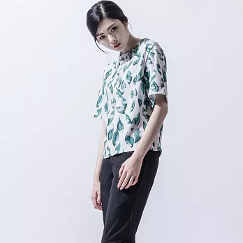 【iohll】女葉子印花上衣S印花色