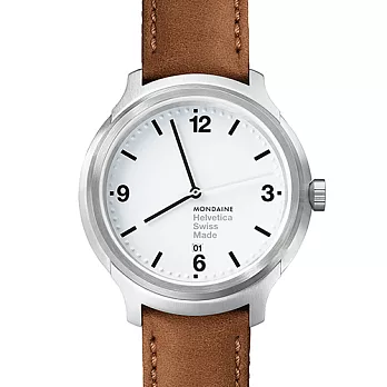 MONDAINE 瑞士國鐵設計系列腕錶-白/43mm