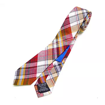 『摩達客』美國【The American】紅白斜格紋窄版領帶QTY