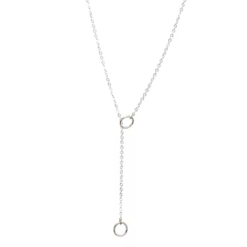 Dogeared KARMA 經典圓滿圈 銀色長項鍊 雙環可調式Y字鍊設計 附原廠盒