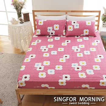 幸福晨光《雲花朵朵》雙人加大三件式天絲絨床包組