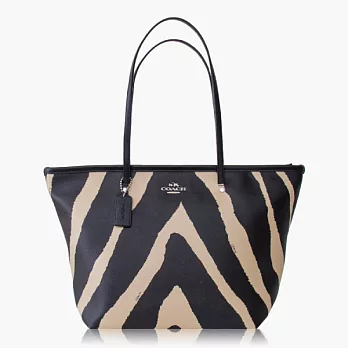 【COACH 實搭耐用】PVC / 手提 / 肩背托特包_黑米