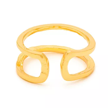 GORJANA 手工冰裂紋 細緻雙層設計 指節戒 尾戒 鑲18K金 可雙面配戴3號