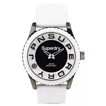 Superdry極度乾燥 Tokyo系列炫彩視覺運動腕錶-黑x白x大