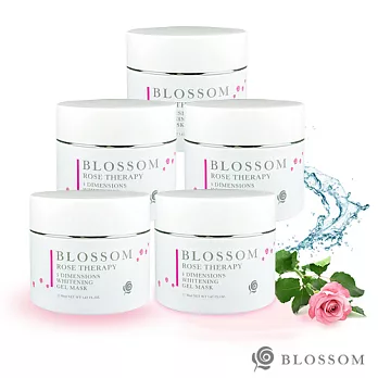 【BLOSSOM】玫瑰5D淨白保濕煥采晚安凍膜(50ML/罐)*5件組