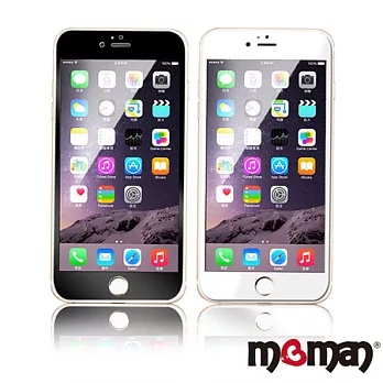 【Mgman】iPhone6(4.7吋)0.33mm 9H 彩色滿版印刷玻璃保護貼-黑