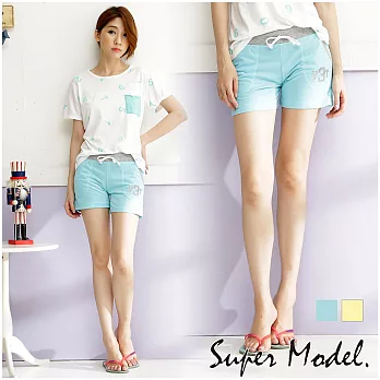 【名模衣櫃】夏日印花休閒短褲-共7色(M-XXL) MT3T-藍