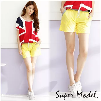 【名模衣櫃】夏日印花休閒短褲-共7色(M-XXL) MT3T-黃