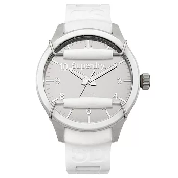 Superdry極度乾燥 Scuba系列英式休閒復古腕錶-銀x白