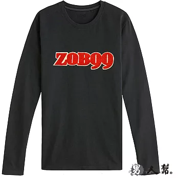 【男人幫】T5677＊【ZOBOO99字母美式貼布立體刷毛圖案純棉長袖T恤】黑色 8號
