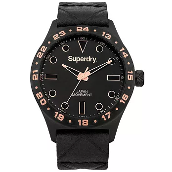 Superdry極度乾燥 古拙幾何個性腕錶-黑