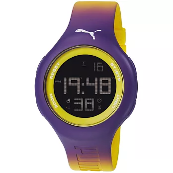 PUMA 漸層暈染電子腕錶-紫x黃