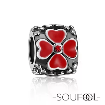 【SOUFEEL charms】朵拉系列《幸運心》串珠(紅)