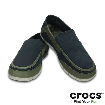 Crocs - 男款 - 舒躍奇特瑞諾樂福鞋 -39.5深藍/深橄欖色