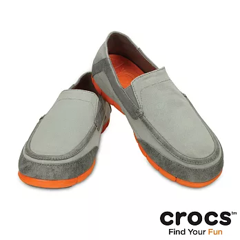 Crocs - 男款 - 舒躍奇特瑞諾樂福鞋 -39.5淺灰/橙色