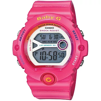 CASIO BABY-G 搖滾盛宴時尚運動腕錶-桃紅