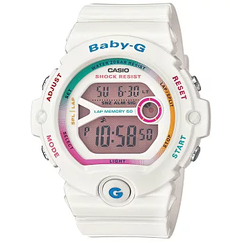 CASIO BABY-G 搖滾盛宴時尚運動腕錶-白