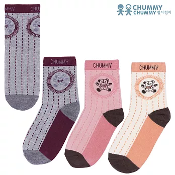【CHUMMY CHUMMY】直條紋小熊襪-女(10雙組/盒 C3XBBFZA02)2(3Y-4Y)