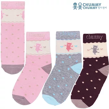 【CHUMMY CHUMMY】點點喵咪襪-女(10雙組/盒 C3XBBFZA05)2(3Y-4Y)