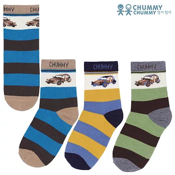 【CHUMMY CHUMMY】條紋車車襪-男(10雙組/盒 C3XBAMZA02)2(3Y-4Y)