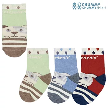 【CHUMMY CHUMMY】嬰幼兒可愛狗狗襪-男(10雙組/盒 C3XBAMZA03)1(0Y-2Y)