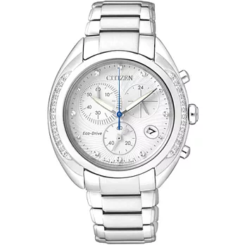 CITIZEN 動感豔星時尚晶鑽優質腕錶-銀-FB1381-54A