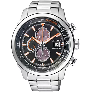 CITIZEN Eco-Drive 戰神旋風光動能計時優質腕錶-銀-CA0574-54E