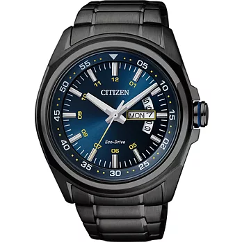 CITIZEN Eco-Drive 品味獨到光動能時尚腕錶-黑-AW0024-58L