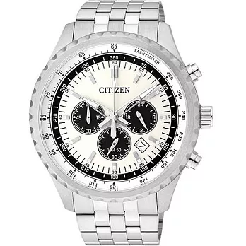 CITIZEN 悍將無敵三眼計時男性腕錶-銀-AN8060-57A