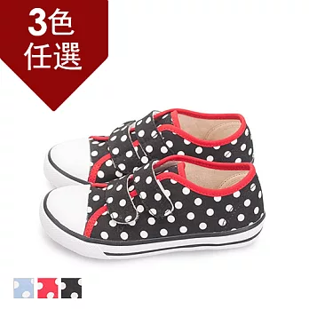 FUFA MIT 可愛點點雙黏帶鞋(MB13) - 共三色16黑