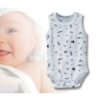 純棉無袖包屁衣 透氣背心哈衣 純棉 透氣 無袖 背心 包屁衣 哈衣 包臀衣S音符白無袖包屁衣