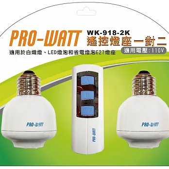 PRO-WATT 一對二遙控式雙燈座WK-918-2K