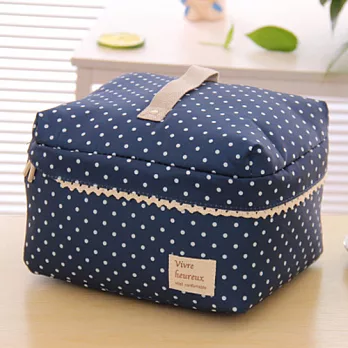 AOU 旅行配件多功能萬用包 化妝包 收納包 旅行包 (藍底白點) 66-012