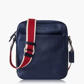 【COACH 男仕品味】皮革 / 側肩 / 斜肩 / 多功能包_深藍