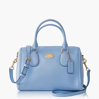 【COACH 多種背法】皮革 / 肩背 / 斜背兩用包(小款)_水藍