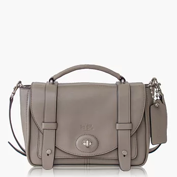 【COACH 多種背法】皮革 / 肩背 / 斜背兩用包(小款)_灰色