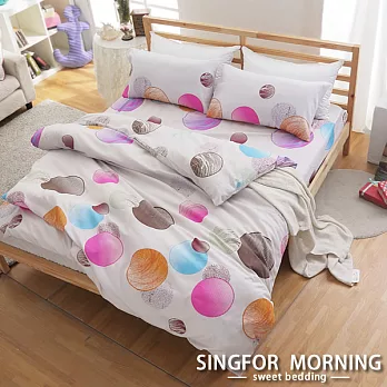 幸福晨光《閃耀光采》雙人加大四件式蜜絲絨床包被套組