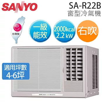 SANYO SA-R22B 三洋 ( 適用坪數4-6坪、2000kcal ) 窗型冷氣機（右吹）.