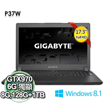 【GIGABYTE 技嘉】P37W 17.3吋 i7-4720HQ GTX970M 6G獨顯(Win8.1電競筆電)