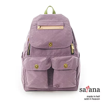 satana - 多功能休閒拉鍊後背包 - 接骨木紫