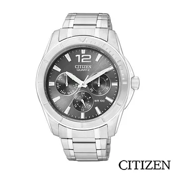 CITIZEN 星辰 時尚商務男士三眼計時腕錶 AG8300-52H