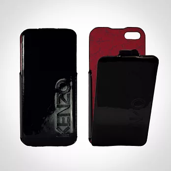KENZO Glossy系列 iPhone 5/5S 亮面皮革保護套-Glossy Black