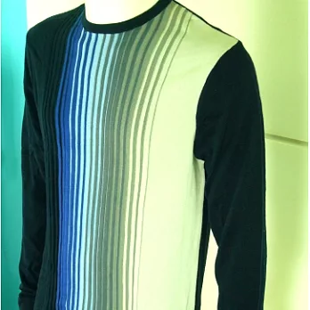 美國進口人氣休閒品牌【Perry Ellis】藍色直紋設計款針織衫A-S