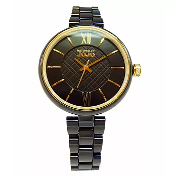 NATURALLY JOJO 白晰透徹晶鑽時尚優質腕錶-黑-JO96853-88F