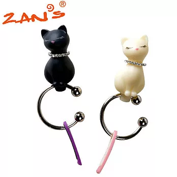Zan’s-Kattie貓咪鑰匙圈白