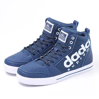 【DADA】穿搭首選壓紋皮革高筒休閒鞋-男(藍-1151548004)11藍
