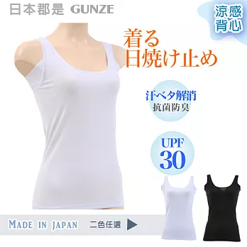 日本製【郡是GUNZE】女用涼感COOL Magic內搭背心。腋下止汗加強L淺灰藍