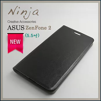 【東京御用Ninja】ASUS ZenFone 2 (5.5吋)經典瘋馬紋保護皮套（黑色）