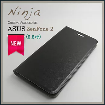 【東京御用Ninja】ASUS ZenFone 2 (5.5吋)經典瘋馬紋保護皮套(黑色)